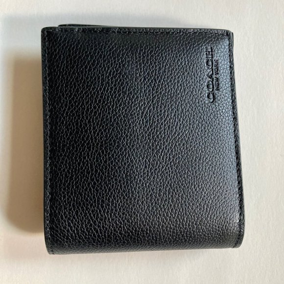 Black leather men Coach wallet - Picture 1 of 4